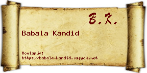 Babala Kandid névjegykártya